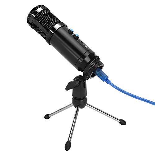 Kondensatormikrofon, USB-Mikrofon mit einstellbarem Winkel, hochempfindliches Mikrofon mit stabilem Stativ, Mehrzweck-Kondensatormikrofone für PC(schwarz)