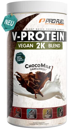 Veganes Proteinpulver SCHOKOLADE 1kg - unglaublich lecker & cremig - Vegan Protein 2K Blend ohne Soja - mit hochwertigem Reisprotein + Erbsenprotein - pflanzliches Eiweißpulver mit 74% Protein