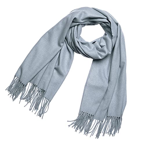 DonDon Damen Winter-Schal groß und flauschig 200 x 70 cm - Taubenblau