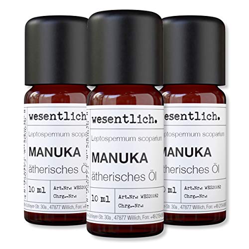 wesentlich. Manukaöl - ätherisches Öl - 100% naturrein (Glasflasche) - u.a. für Duftlampe und Diffuser (3x10ml)