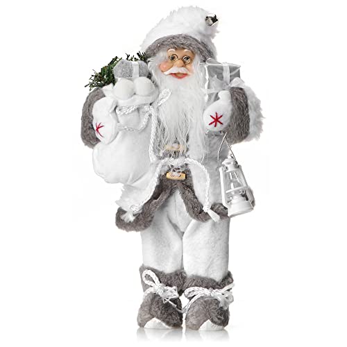 com-four® Weihnachtsmannfigur, dekorativer Aufsteller, freistehende Weihnachtsmannpuppe für Innen, Raumdeko für Privat & Gewerbe, X-Mas Santa Claus (030cm)