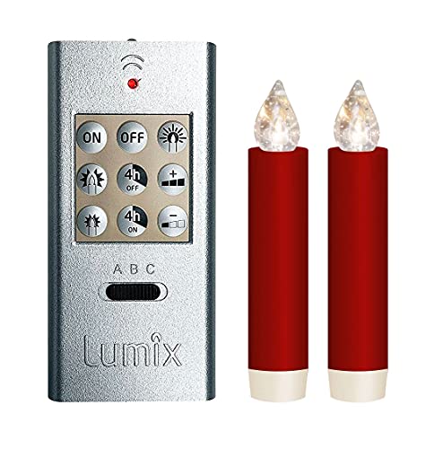 Rudolphs Schatzkiste LUMIX Classic Mini S,-Superlight rot, Basis-Set, 2 Kerzen, 1 Fernbedienung, 4 Batterien Höhe = 8cm NEU Erzgebirge Zubehör