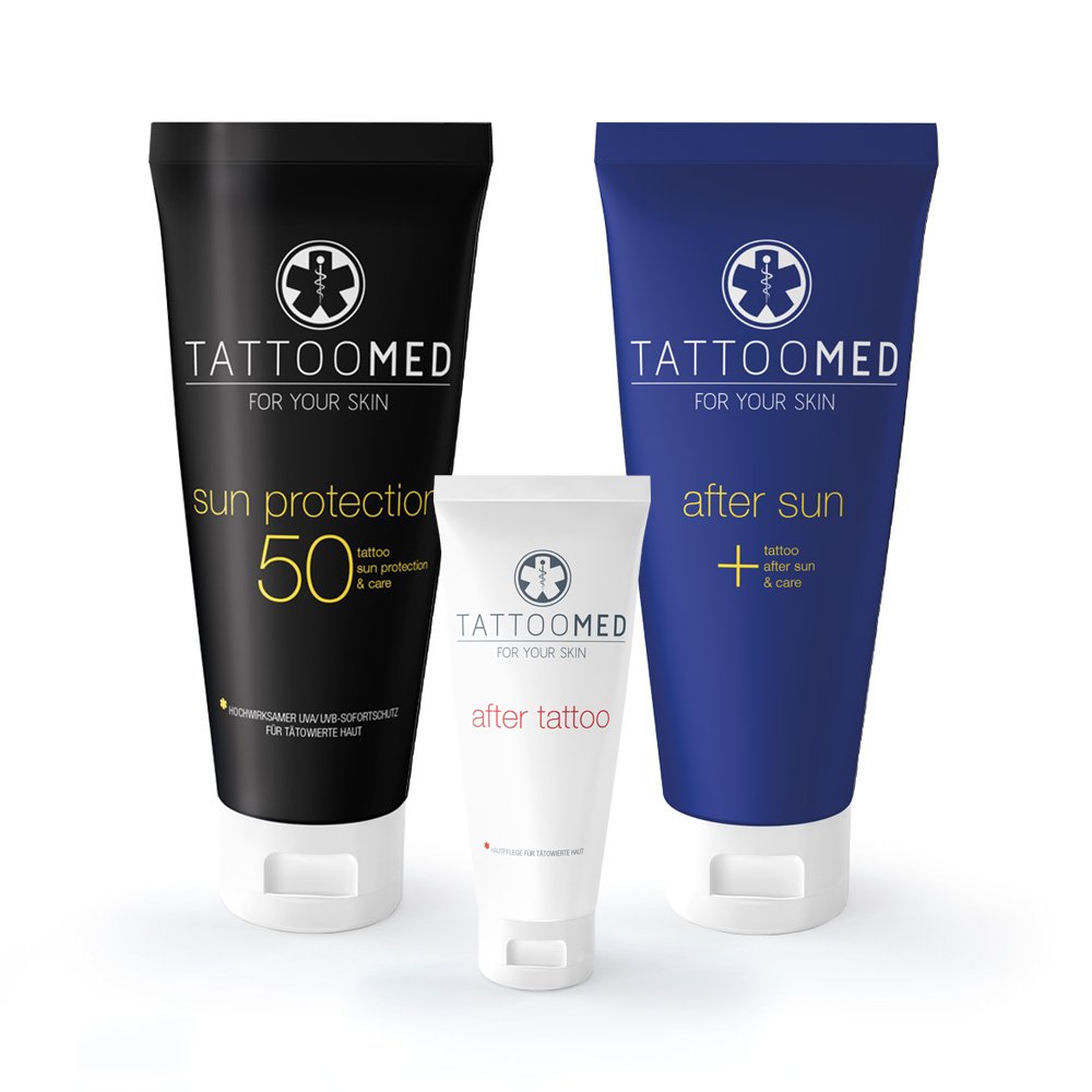 TattooMed Tattoo Protection Pool Kit - Spar Bundle (Sun Protection LSF 50 100ml & After Sun 100ml & After Tattoo 25ml)