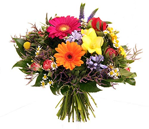 Flora Trans bunter Strauß mit frischen Blumen -Farbkasten- Blumenstrauß frisch versenden