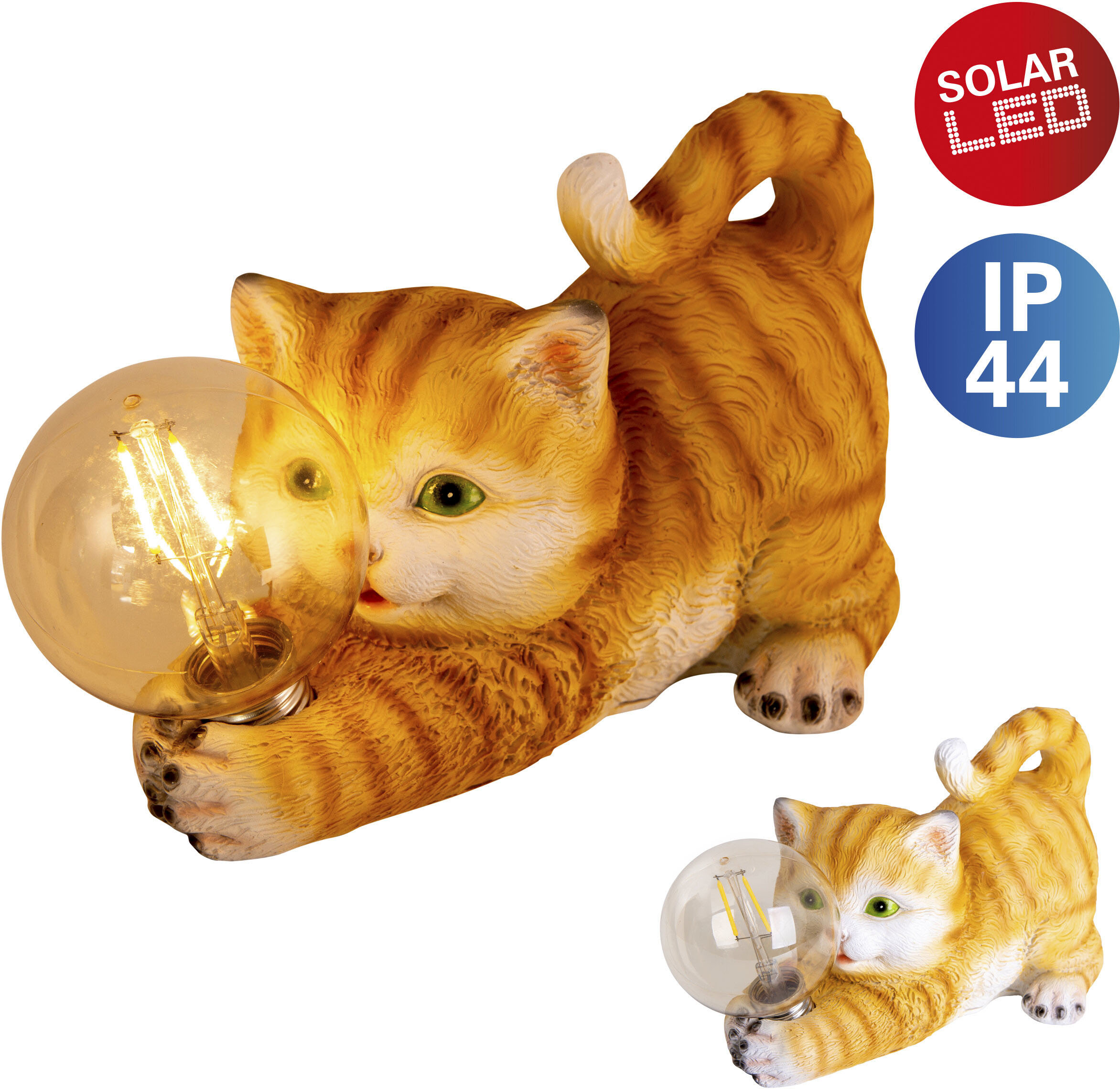 näve LED Solarleuchte "Katze", 1 flammig-flammig
