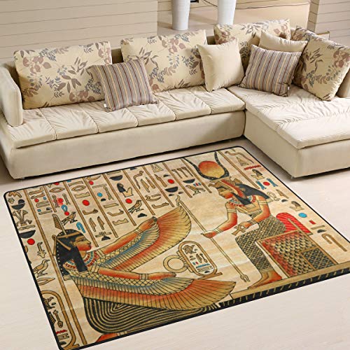 Use7 Antike ägyptische Kultur-Teppich für Wohnzimmer, Schlafzimmer, Textil, Multi, 203cm x 147.3cm(7 x 5 feet)