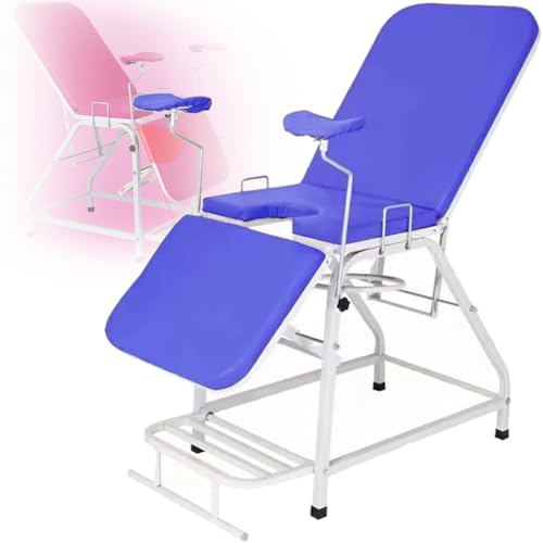 MLYYYDSS Gynäkologischer Untersuchungstisch, um 360° drehbare, verstellbare Rückenlehne, Entbindungs-Chirurgiebett mit Fußhocker, ergonomisches Design und hochfeste Tragfähigkeit,Blue