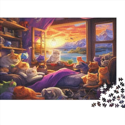 Puzzle Für Erwachsene, 500-teilige Puzzles Für Jugendliche Ragdoll Cat in The Room Familie, Herausfordernde Spiele, Unterhaltung, Spielzeug, Geschenke, Heimdekoration, Ungelöstes Rätsel 500pcs (52x38