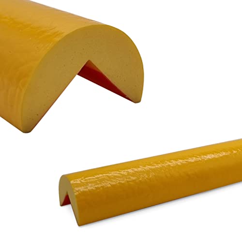 Betriebsausstattung24® Eckschutzprofil Typ A | Länge: 1,0 m | Material: hochflexiblem Polyurethan-Schaum | Selbstklebend | Farbe: gelb | Kantenschutz