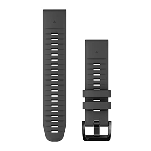 Garmin Quickfit Armband, 22mm, Silikon, Graphit, passend für Fenix 5/6/7 (außer S- & X-Modelle), Epix, Instinct Serie (außer S-Modelle), Forerunner 745/945/955, MARQ Serie, Quatix 6/7, Descent G1