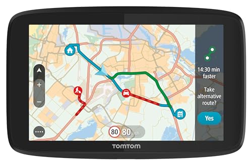 TomTom Navigationsgerät GO Essential - 5 Zoll, Stauvermeidung Dank TomTom Traffic, Karten-Updates Europa, Updates über Wi-Fi (Generalüberholt)
