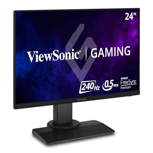 ViewSonic Omni XG2431 24 Zoll 1080p 0,5ms 240Hz Gaming Monitor mit AMD FreeSync Premium, Advanced Ergonomics, Eye Care, HDMI und DisplayPort für Esports