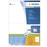 HERMA Premium - Permanent selbstklebende, matte laminierte Papieretiketten - weiß - 144 x 105 mm - 400 Etikett(en) (100 Bogen x 4) (4454)