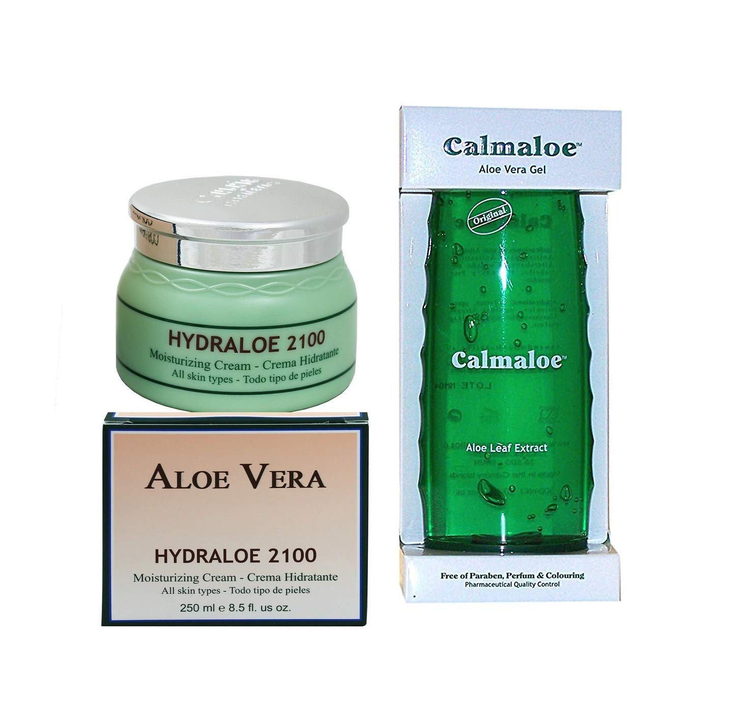 Canarias Cosmetics 1 x HYDRALOE 2100-250 ml + 1 x Canarias Cosmetics Calmaloe ALOE VERA GEL 300 ml