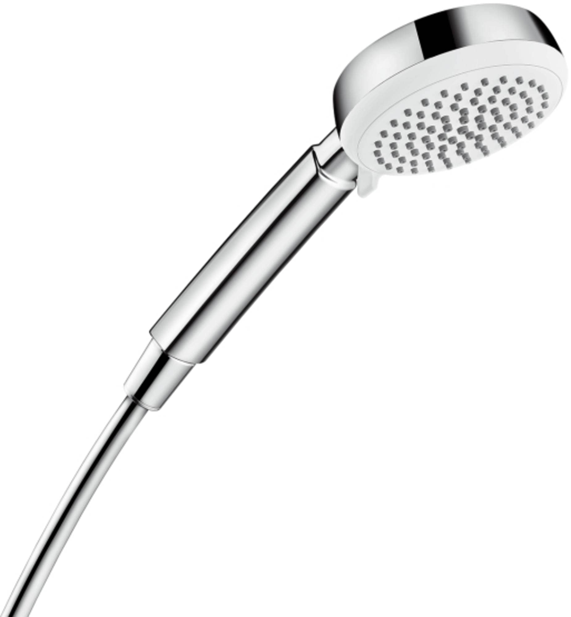 hansgrohe Crometta 100 - Duschkopf, Handbrause mit 4 Strahlarten, runde Duschbrause (⌀ 100 mm), Brausekopf mit Antikalk-Funktion, Chrom