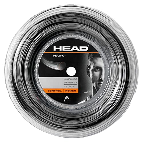 HEAD Unisex-Erwachsene Hawk Rolle 200 Tennis-Saite, schwarz, 17
