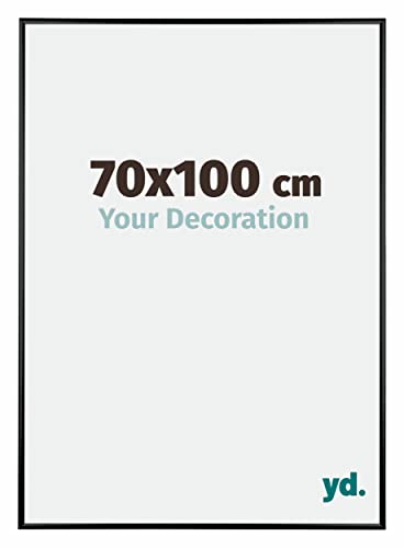 yd. Your Decoration - 70x100 cm - Bilderrahmen von Aluminium mit Acrylglas - Ausgezeichneter Qualität - Schwarz Hochglanz - Antireflex - Fotorahmen - Kent.