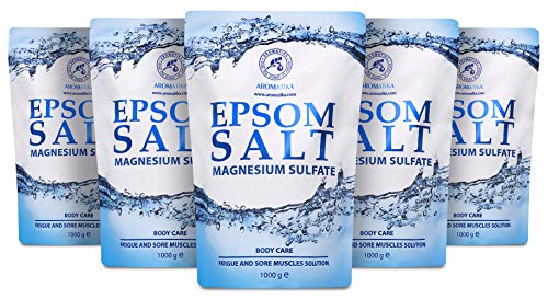 Epsom Salz 5kg - Bittersalz - Magnesiumsulfat - Badesalz für Magnesiumbäder - 100% Natürliches Bittesalz - Bad & Körperpflege - Magnesium Fußbad - Magnesium Badezusatz