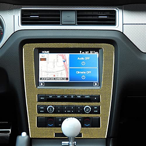 Auto-Innenraumgestaltung Für Mustang 2010 2011 2012 2013 2014 Kohlefaser Innenverkleidung Auto Zentralsteuerung AC Radio CD Panel Aufkleber (Color : D)