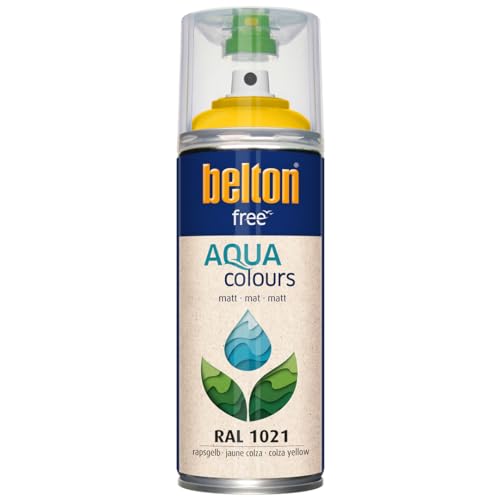 belton free Wasserlack RAL 1021 rapsgelb, matt, 400 ml - Geruchsneutral