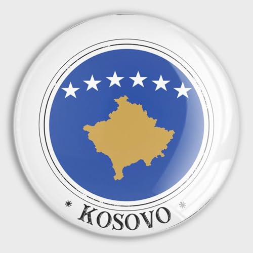 Evans1nism Kosovo-Flaggen-Magnete, Kühlschrank-Magnete, Whiteboard für Kühlschrank, Urlaubsflaggen, Glas, niedliche Magnete, internationaler Urlaub, Geschirrspüler-Magnete für Küche, Büro,