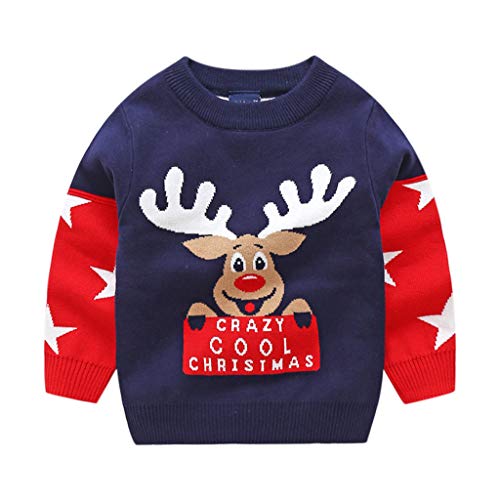 Minizone Kinder Winter Strickpullover Weihnachten Langarm Sweatshirts Warme Kleidung 4-5 Jahre