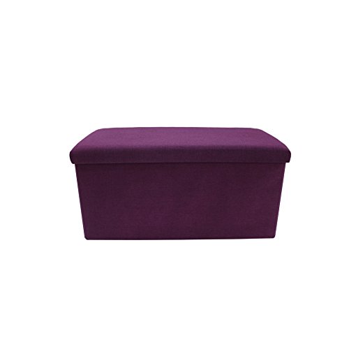 Rebecca Mobili Puff mit Stauraum, Aufbewahrungsbox in Violett für Spielzeug, Baumwolle, für Eingang Flur Wohnzimmer – Maße: 37 x 76 x 38 cm (HxLxB) - Art. RE6164