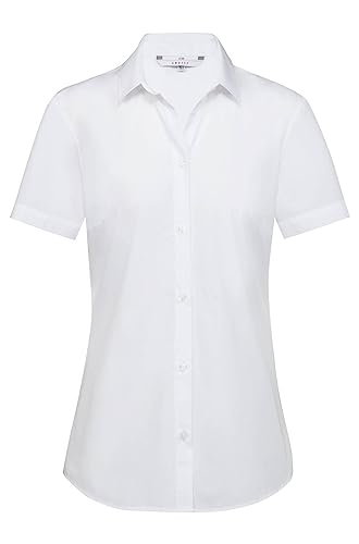 GREIFF Corporate Wear Simple Damen Bluse Regular Fit Kurzarm Weiss Modell 6599 Größe 44