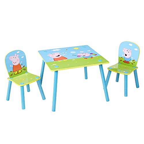 Peppa Pig Set aus Tisch und 2 Stühlen für Kinder 45 63 Maße eines aufgebauten (Annäherungswerte): 29,5 (B) x 52,5 (H) x 29 cm (T)