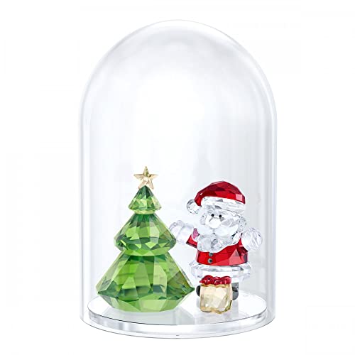 Swarovski GLASGLOCKE-Weihnachtsbaum & Santa, Kristall, Mehrfarbig, 4, 8 x 3,8cm