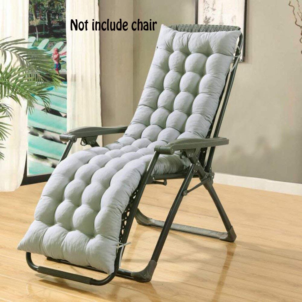 Auflage für Sonnenliege, Liegestuhl oder Stuhl, dicker Bezug für den Außengebrauch, grau, 160*48*8CM