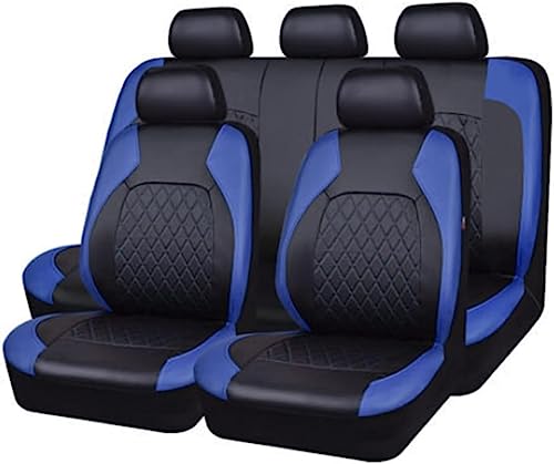 Auto Sitzbezüge Sets für Nissan X-Trail (T32) 3. Gen 2014 2015 2016 2017, Wasserdicht Vordersitze Rücksitzschoner Leicht Zu Reinigen Schutz Lederausstattung,A/9pcs Set Blue