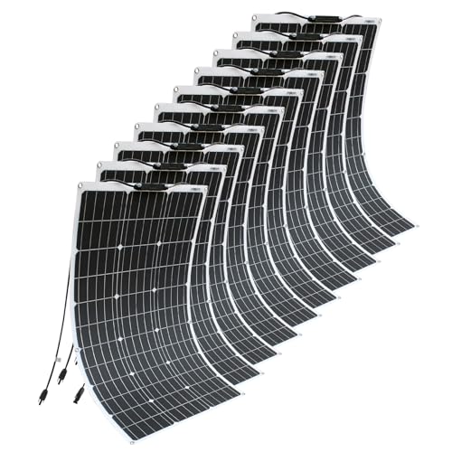 Photovoltaik-Solarmodul-Kit 500W Solarpanel 5 * 100w Flexibles monokristallines Solarmodul für Wohnmobile, Camping und zum Aufladen von 12V/24V-Batterien (5)