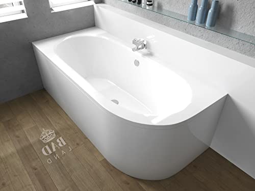 Eckbadewanne Badewanne Avita mit Acrylschürze, Füßen und Ablaufgarnitur GRATIS (160x75 LINKS)