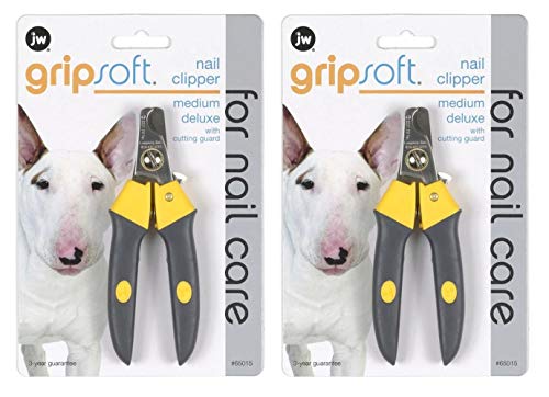 JW Pet Gripsoft Deluxe Nagelknipser, Medium, für mittelgroße Hunde, 2 Stück