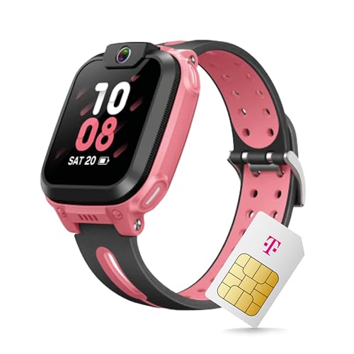 Deutsche Telekom imoo Z1 Kinder Smartwatch SIM-Karte 30€ Amazon-Gutschein nach Registrierung - Kinderuhr mit GPS und Anruf Funktion, Nachrichten, Schulmodus, SOS (Rosa)