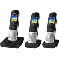 Panasonic KX-TGH723 - DECT-Telefon - Kabelloses Mobilteil - Freisprecheinrichtung - 200 Eintragungen - Anrufer-Identifikation - Schwarz (KX-TGH723GS)