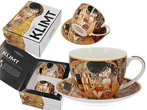 Carmani Teetasse mit Untertasse mit Gustav Klimt, Der Kuss, 250 ml