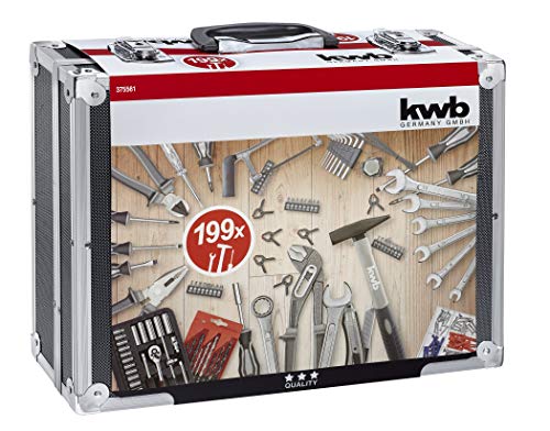 kwb 375561 Heimwerker, 199-teiliger inkl. Werkzeug-Set bestückt, im Alu-Koffer