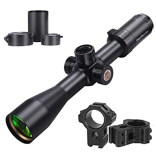 WestHunter Optics HD 4-16x44 FFP Scope, 30mm Tube First Focal Plane Tactical Wide Field of View Precision 1/10 MIL Riflescope | Reticle-B, Dovetail Shooting Kit C