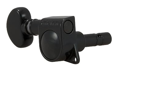 Grover 406BC Mini Locking Rotomatics with Round Button - Single Guitar Machine Head, 1 Piece, Treble Side (Right) - Black Chrome