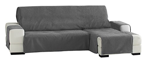 Eysa Zoco Nicht elastisch Sofa überwurf Chaise Longue rechts, frontalsicht, Chenille, Grau, 29 x 9 x 37 cm