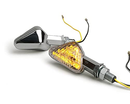 BGM Blinker Triangle LED, Chrom, 12V, Universal kompatibel für Motorrad, Roller, Vespa, Mofa, Moped, Quad