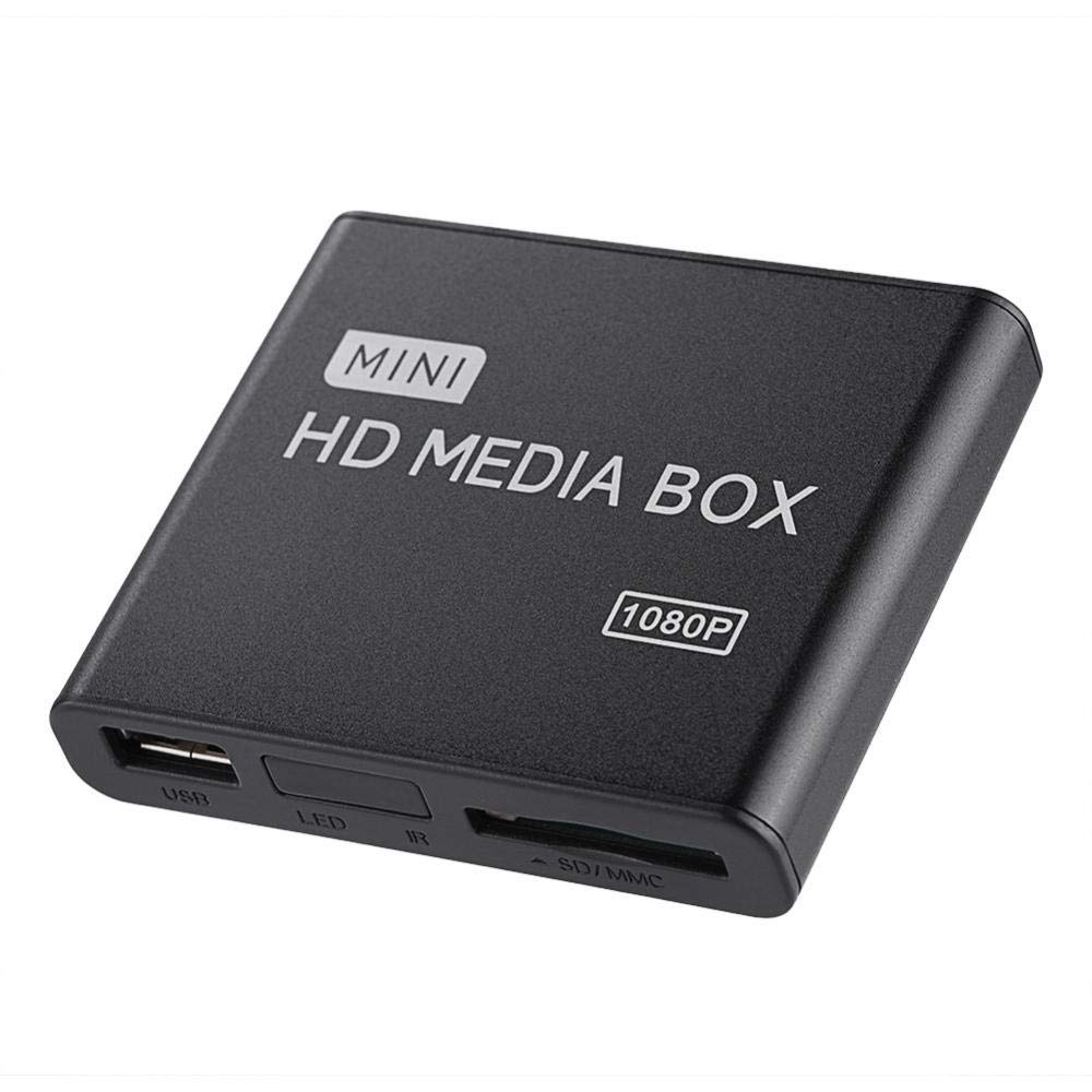 Eboxer 110-240 V Full HD Box Media Player 1080 P Media Player Box Unterstützung USB MMC RMVB MP3 AVI MKV für Haus(Schwarz)