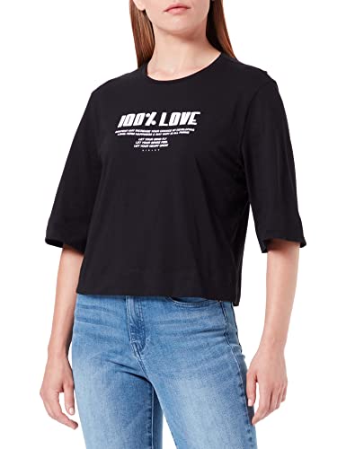 Sisley Damen t-shirt 3i1xl101a T Shirt, Black 100, XS EU