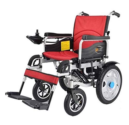 AOLI Heavy Duty Elektro-Rollstuhl, 34kg Leichte faltbare Elektro-Rollstuhl, 360 & Deg; Rocker, Sitzbreite 45 cm, Unterstützung 120 kg, 4 Stoßdämpfer Elektro-Rollstuhl,rot