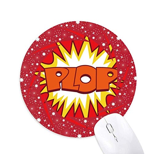 Boom Red Plop Wheel Mouse Pad Round Red Rubber