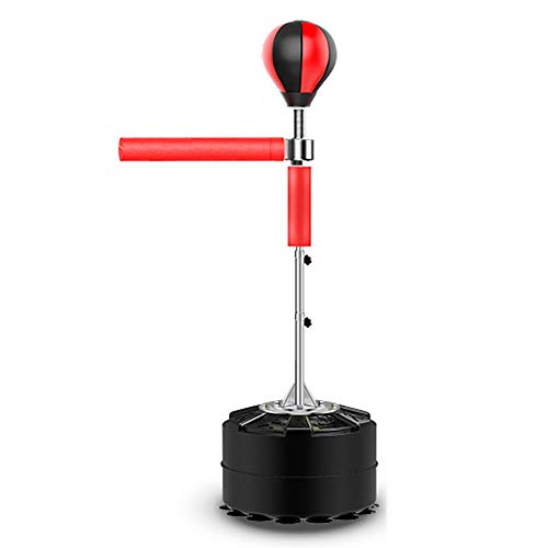 Ethedeal Punchingbälle Boxstand Speed Standboxsack, Boxtraining Höhenverstellbarer Geeignet für Kinder und Erwachsene,PVC-Vollschaumkuge(Rot)