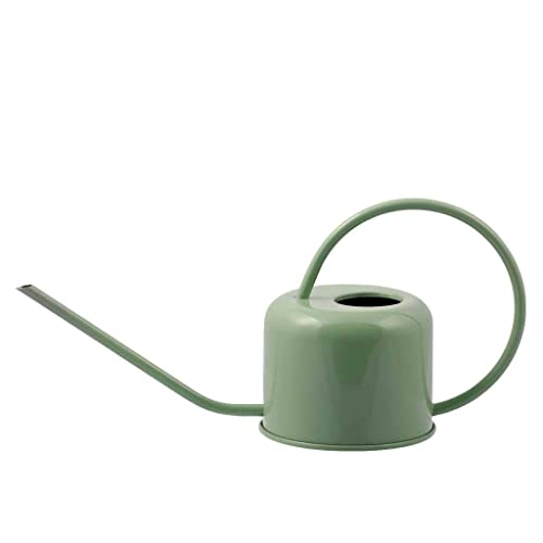 PLINT 0.9L Watering Can, Modern Style Watering Pot for Indoor House Plants, Coloured Galvanised Powder Coated Steel, Contemporary Metal Design with Narrow Spout and High Handle, Summergreen