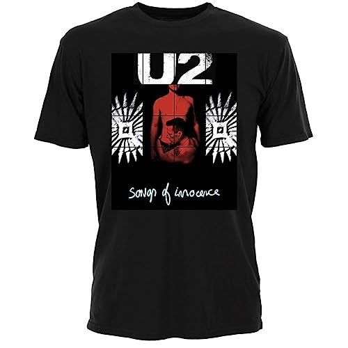 U2 Herren Songs of Innocence Red Shade Slim Fit T-Shirt Schwarz, Schwarz, L